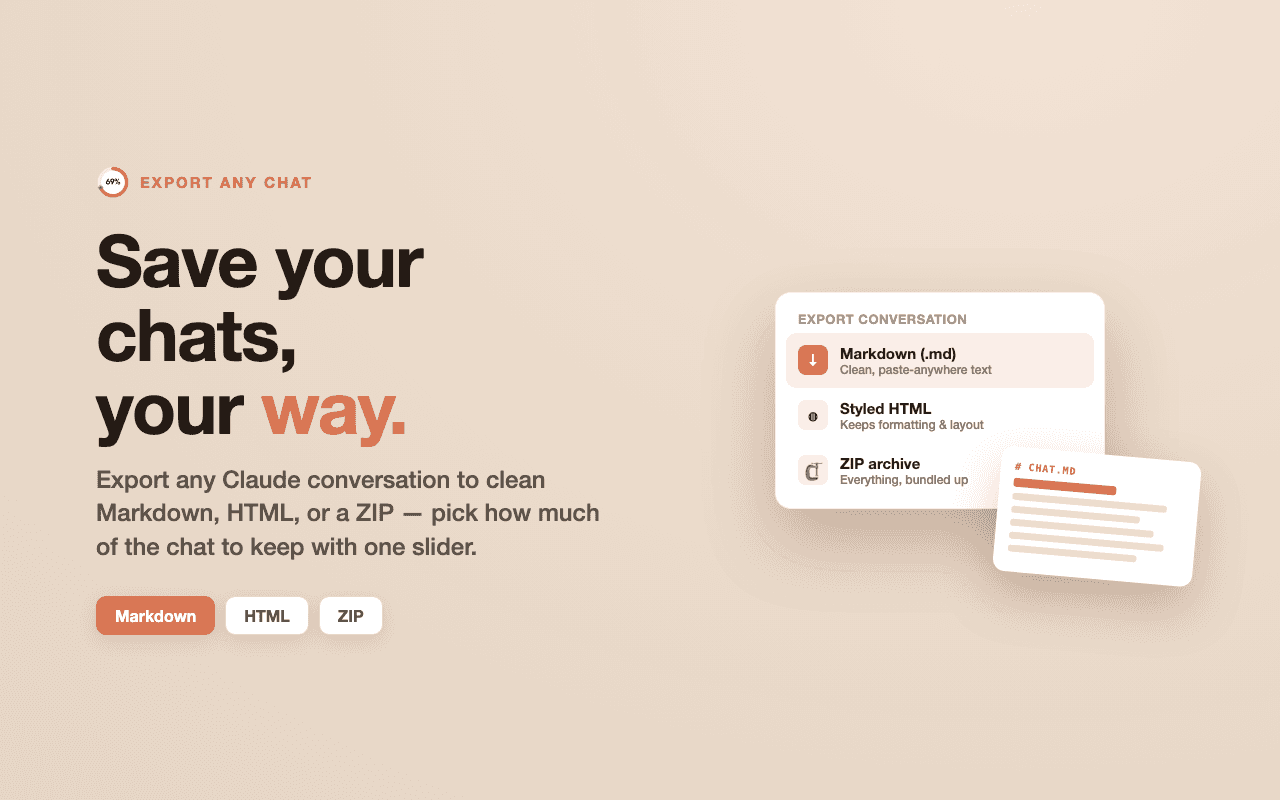 Export your conversation to Markdown